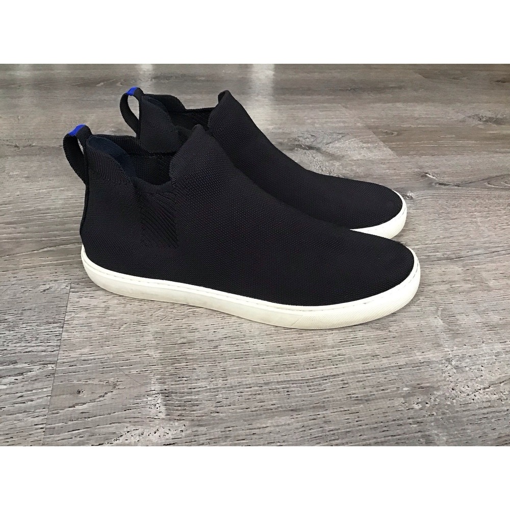 Rothy's Chelsea Black Knit Ankle Boots Slip on Sneakers Womens Size 11